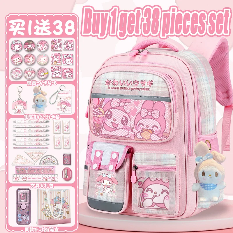 My Melody cartoon printed backpack for school, 2025 new Sanrio fashion backpack with large capacity for school