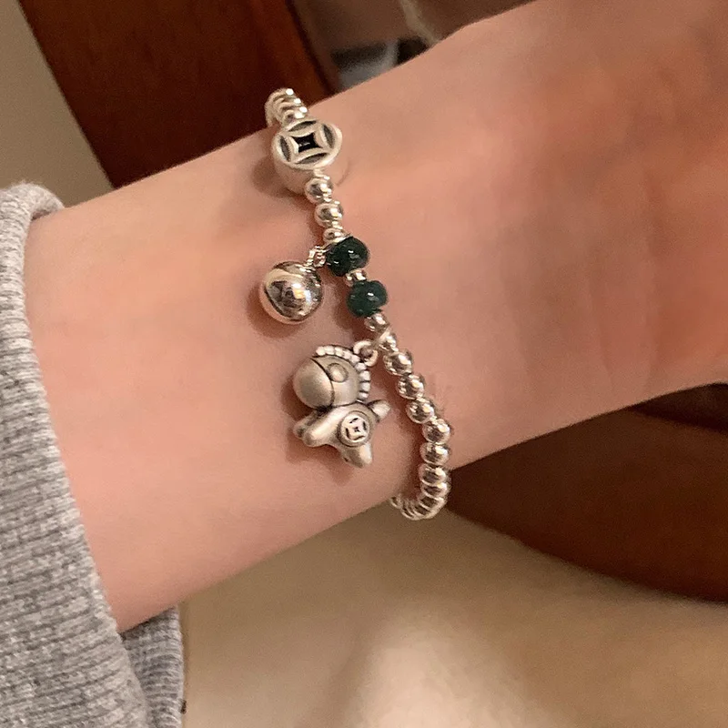 Foxanry Silver Color Good Luck Horse Bracelets For Women Chinese Style Creative Simple Trendy Personality Birthday Jewelry Gifts