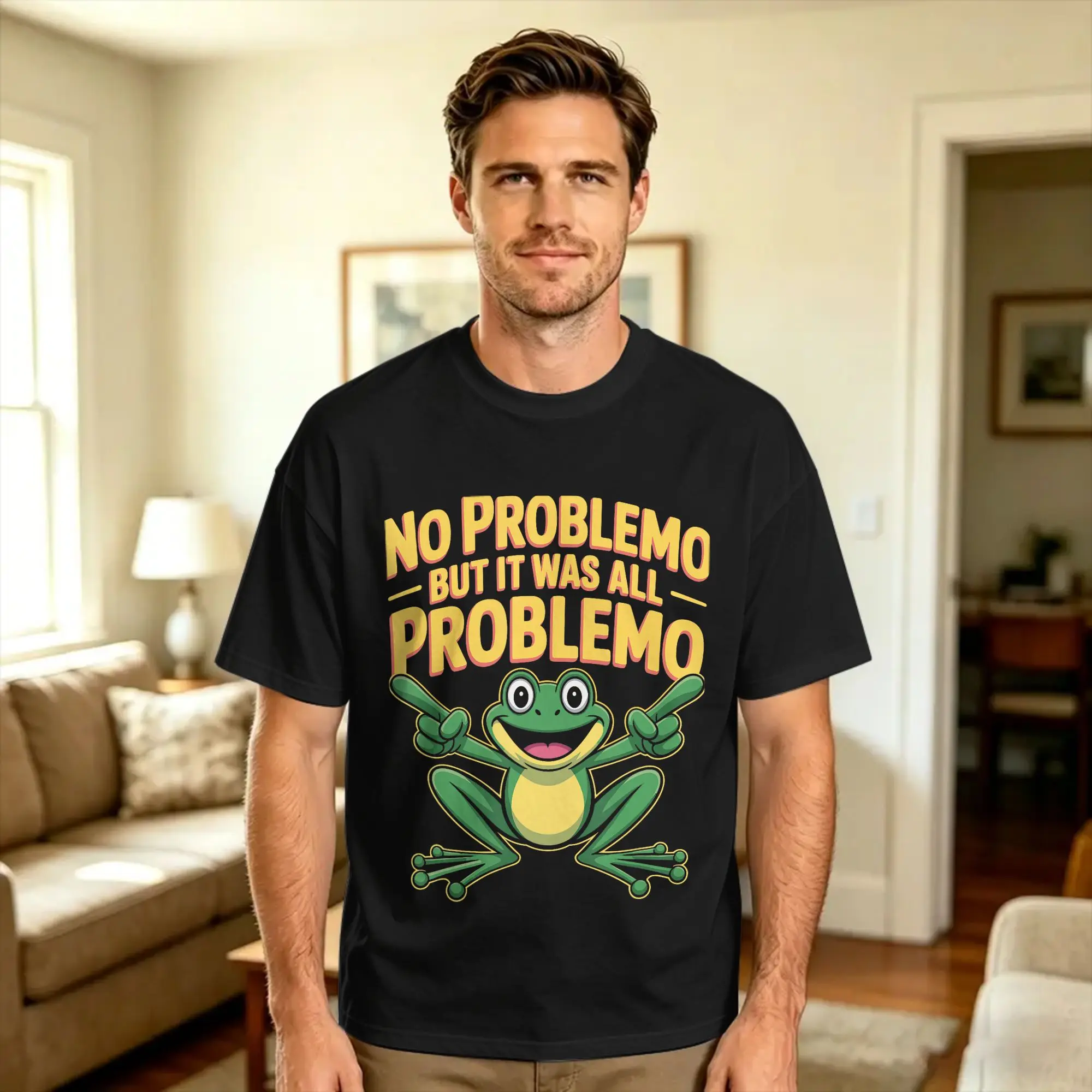 Funny Frog Meme No Problemo Narrator Quote Cotton T-Shirt For Men Beach  Vintage T-Shirts Harajuku Tee Shirt Oversize Clothing