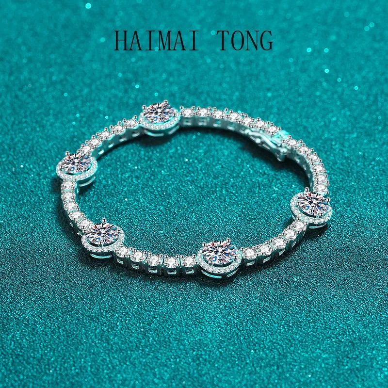 

HAIMAITONG omen's bracelet Moisanshi buckle bracelet pt950 platinum hand jewelry manufacturers directly for gifts
