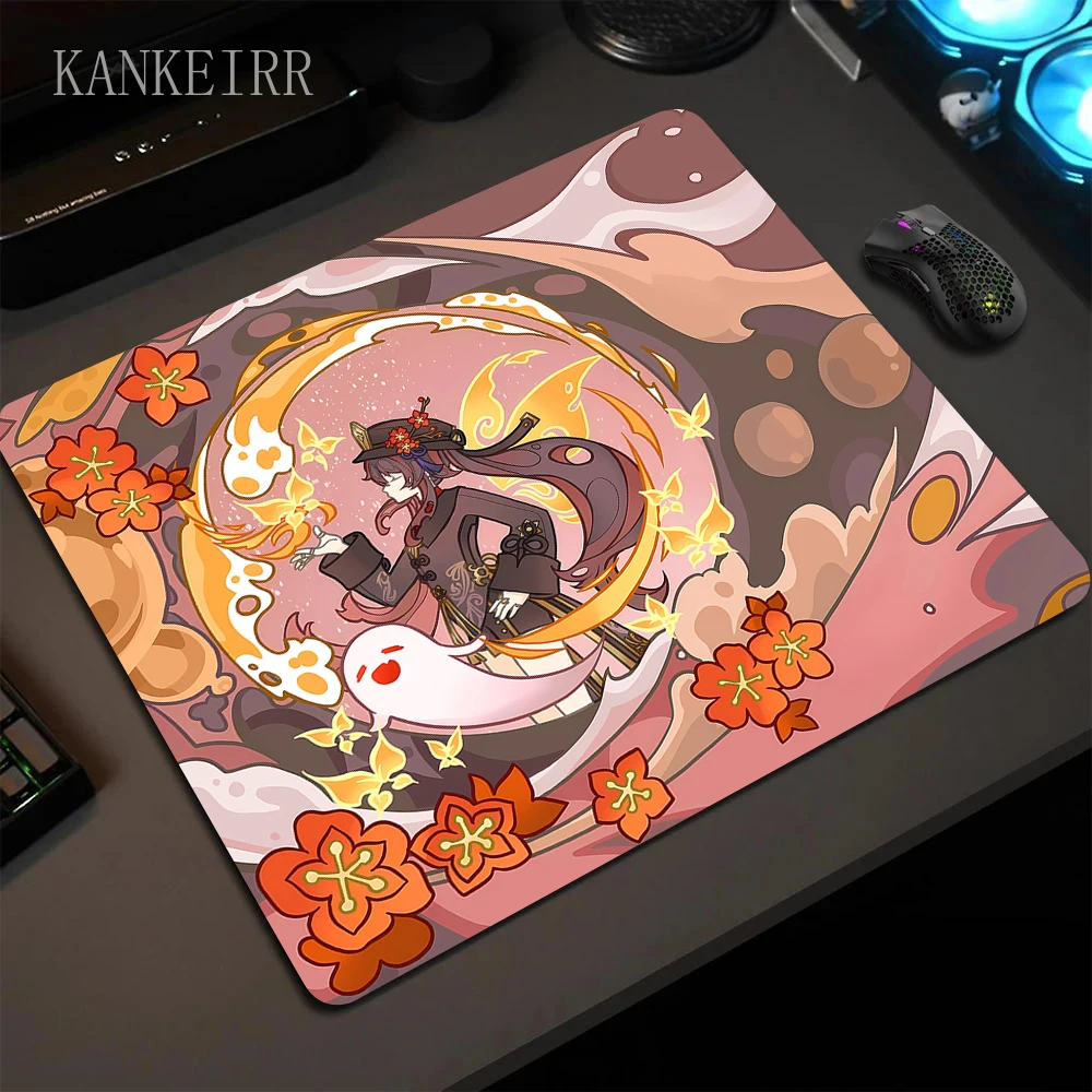 

290x250mm Game Genshin Impact Hu Tao Xiao Small Mouse Pad XS Anti-Slip Rubber Bottom with Stitched Edge Keyboard Mat for Office