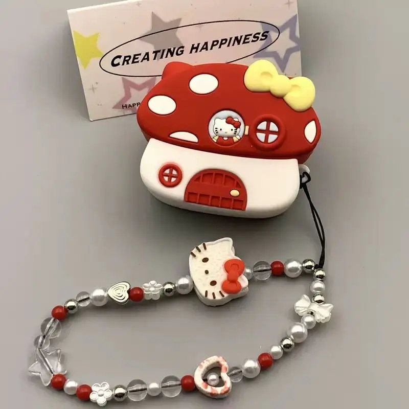 Nova hello kitty dos desenhos animados kt gato bluetooth fone de ouvido sem fio caso 1/2 geração airpods4 fone de ouvido proteção caso decoração