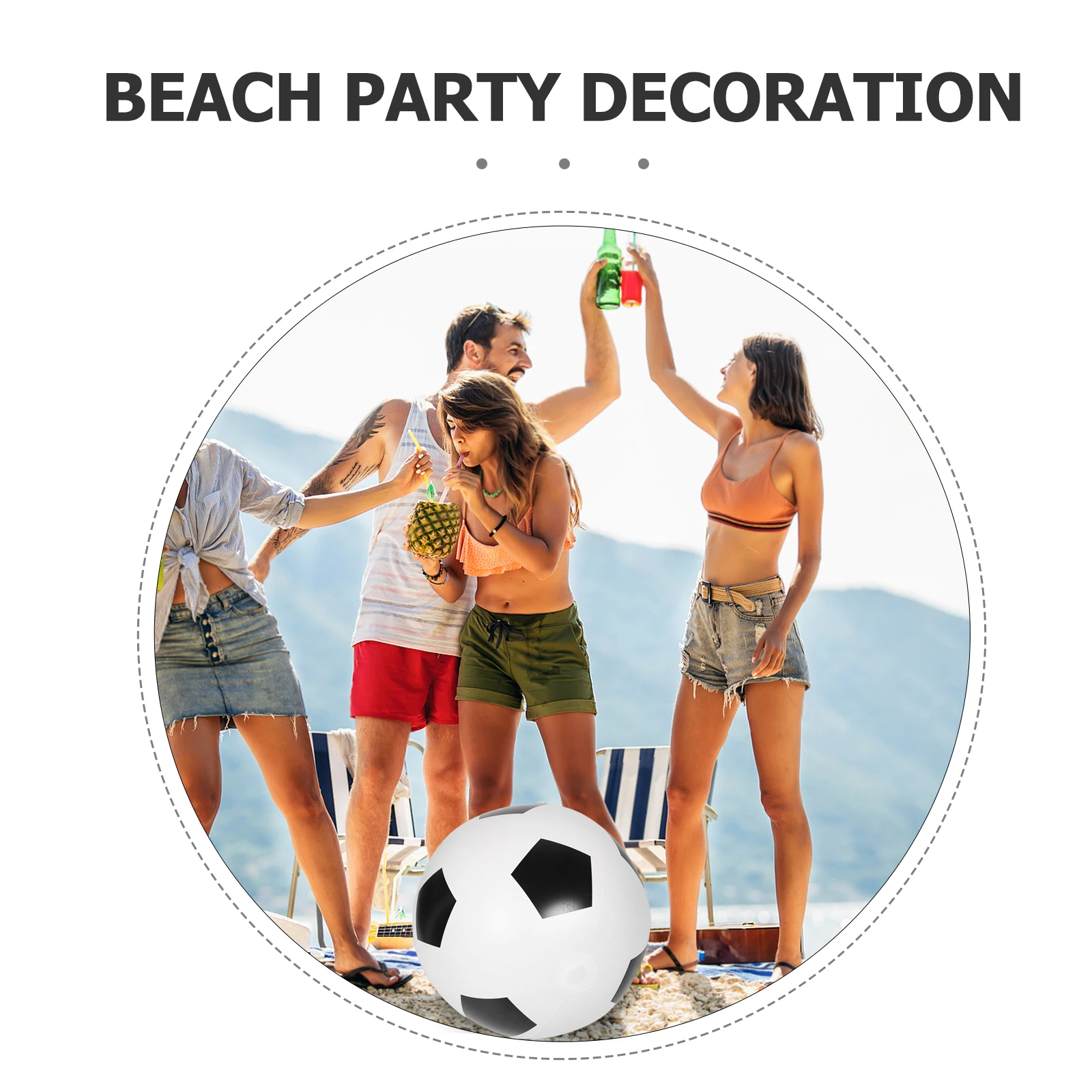 60Cm Inflatable Football Giant PVC Blow Up Soccer Ball for Kids Outdoor Beach Pool Water Games Portable Sports Activity Family