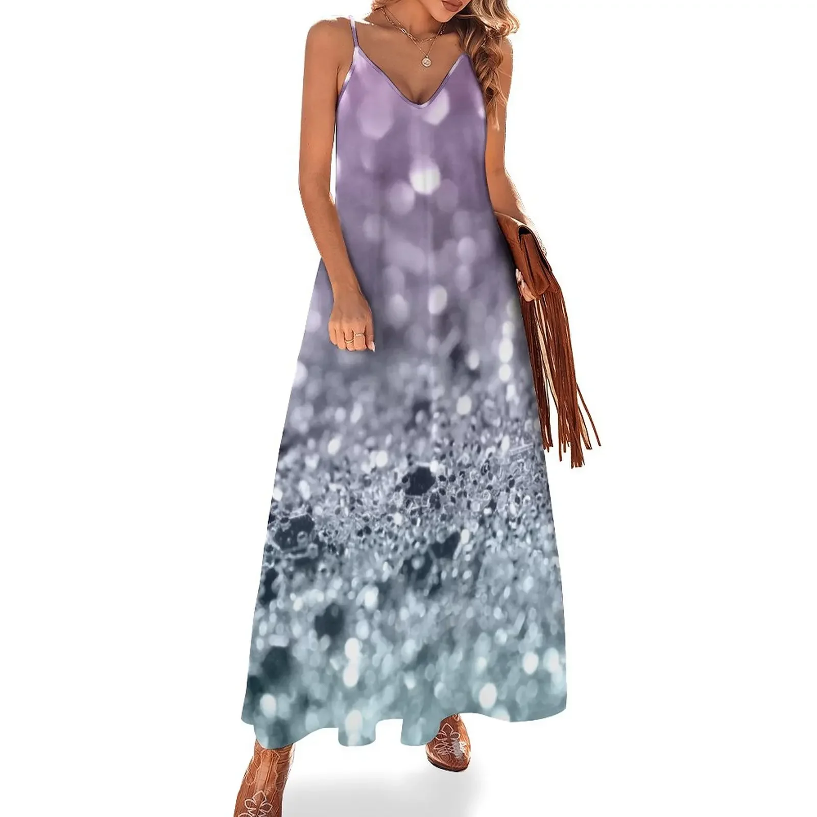 Mermaid Girls Glitter #7 (Faux Glitter) #shiny #decor #art Sleeveless Dress clothes elegant guest wedding dress