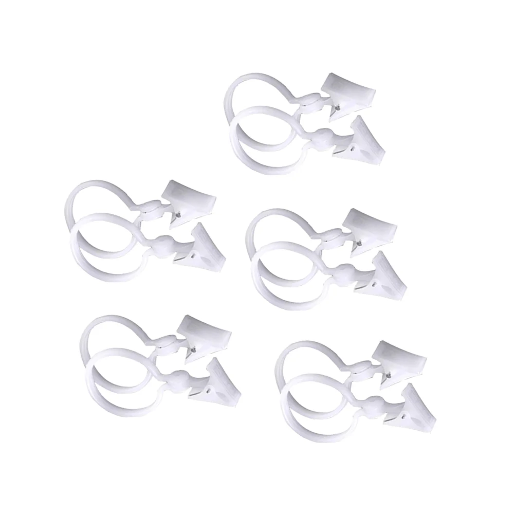 

10Pcs 12x6cm Plastic Shower Curtain Clips White Easy Install Bathroom Accessories for Curtains Drapes Photos
