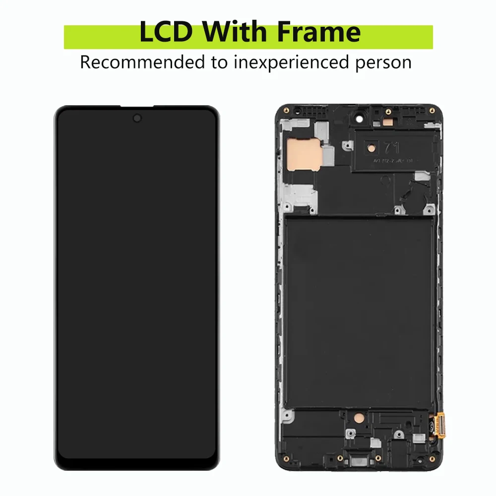 Display Screen for Samsung Galaxy A71 A715 A715F LCD Display Digital Touch Screen with Frame for Samsung A71 Screen Replacement