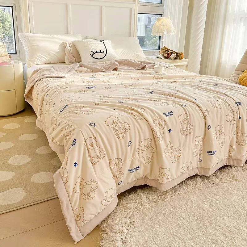 2025 New Model 7A Antibacterial Washed Cotton Printed Summer Quilt