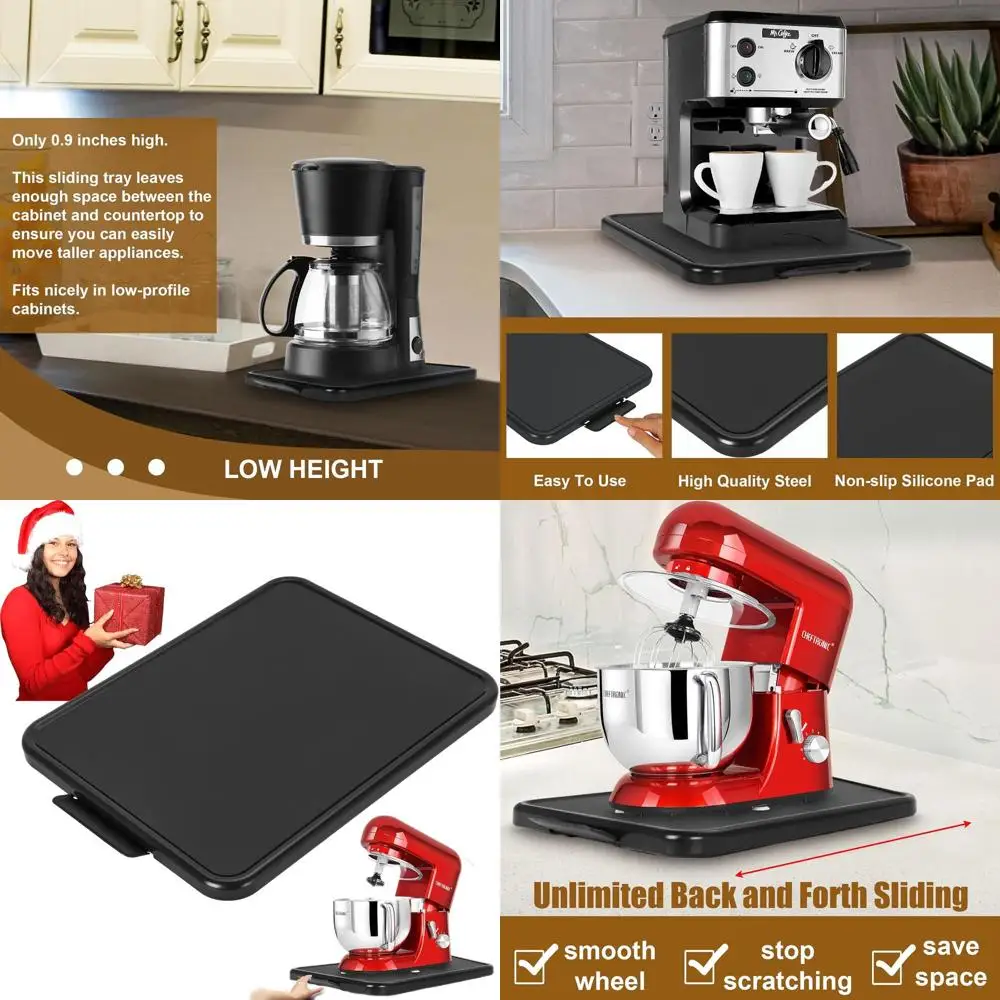 

Rolling Tray Coffee Maker Caddy with Deep Storage for Kitchenaid Mixers, Air Fryers, and Small Appliances