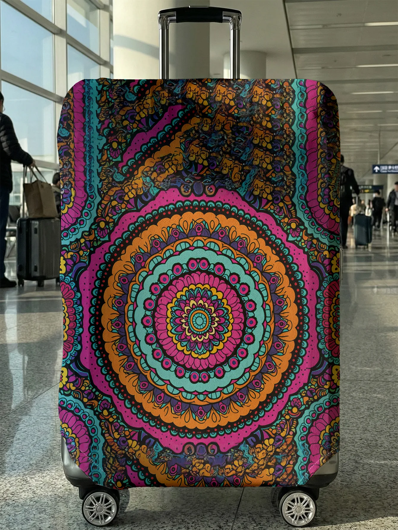 

Защитный чехол для багажа с полной принтовкой в виде мандалы, подходит для чемоданов 18-32 дюймов, чехлы для ручек чемоданов, дорожные аксессуары.