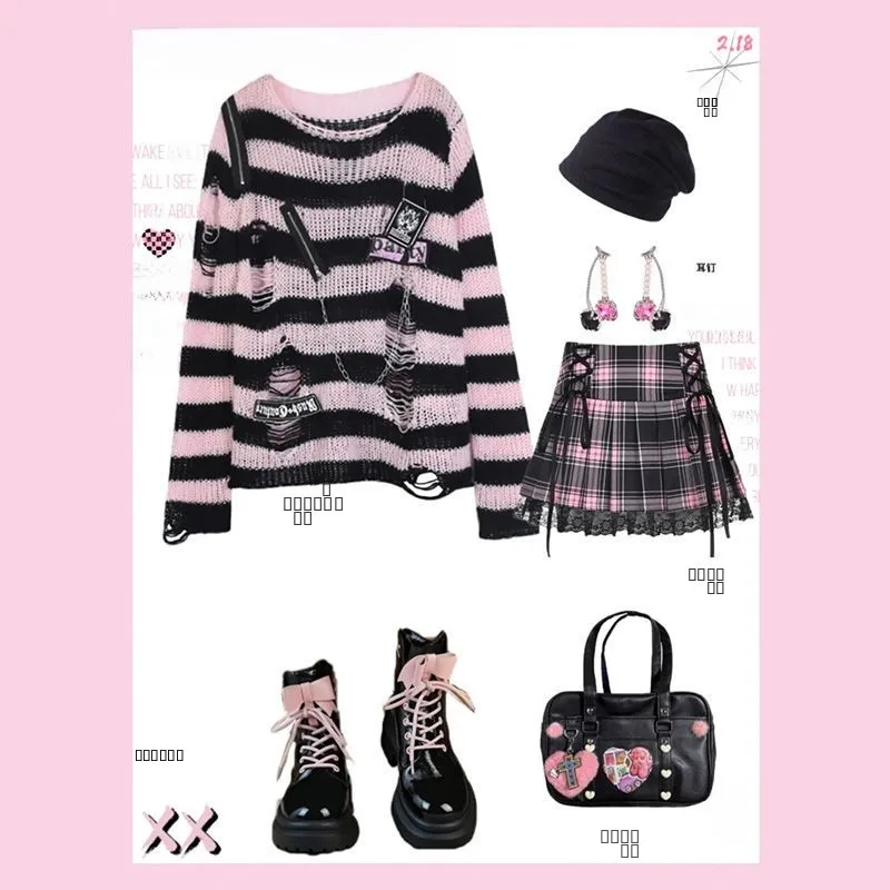 

Осенняя модная юбка больших размеров с высокой талией, плиссированная, с длинными рукавами, круглым вырезом, в корейском стиле, для повседневной носки, свободного кроя, топ B...