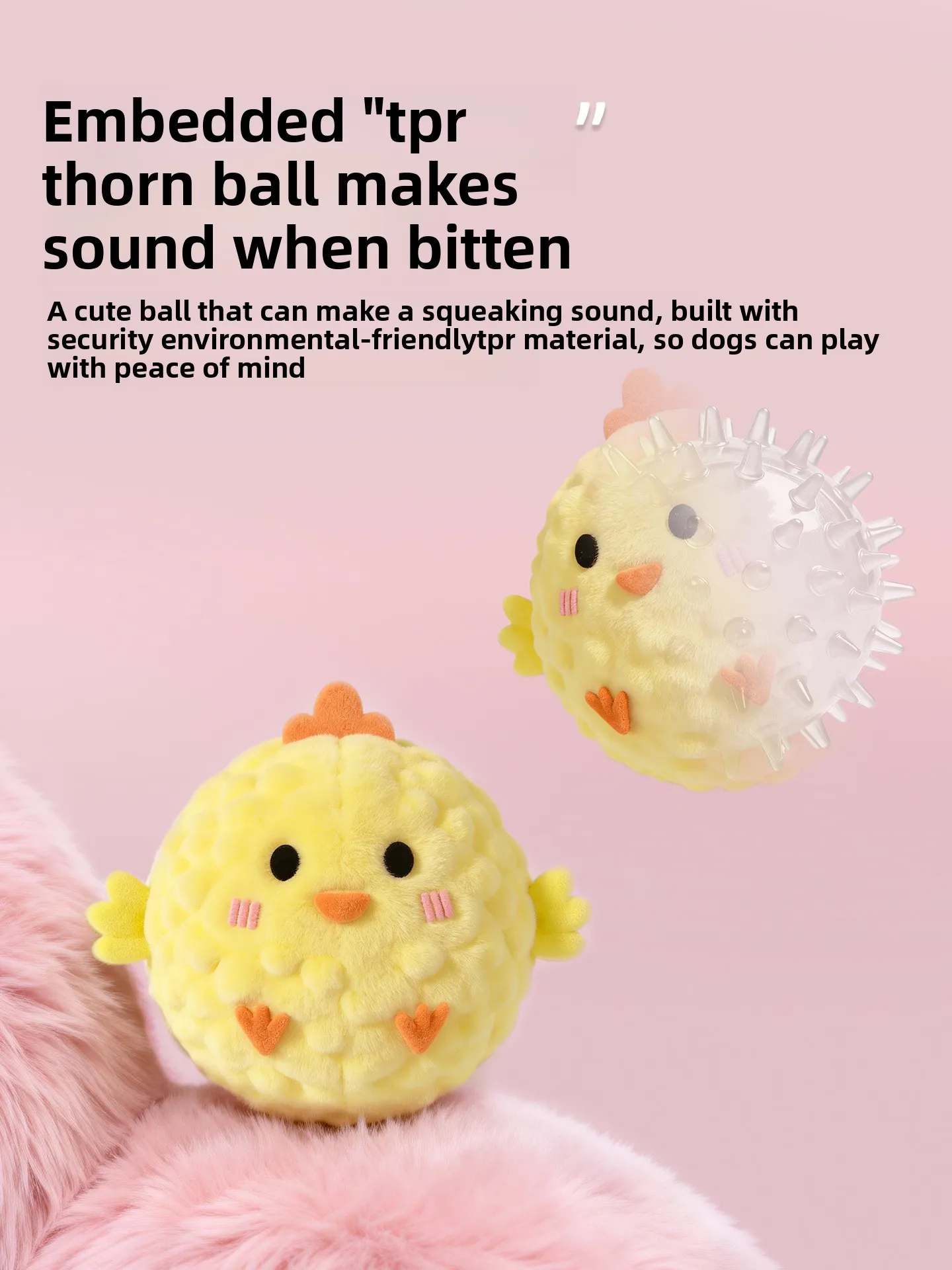 Mini-Plüsch-Quietschball für Hunde, niedliches Tierdesign, kaubeständig, interaktives Apportierspielzeug, Puzzle für Welpen, Angstlinderung – Detail 3