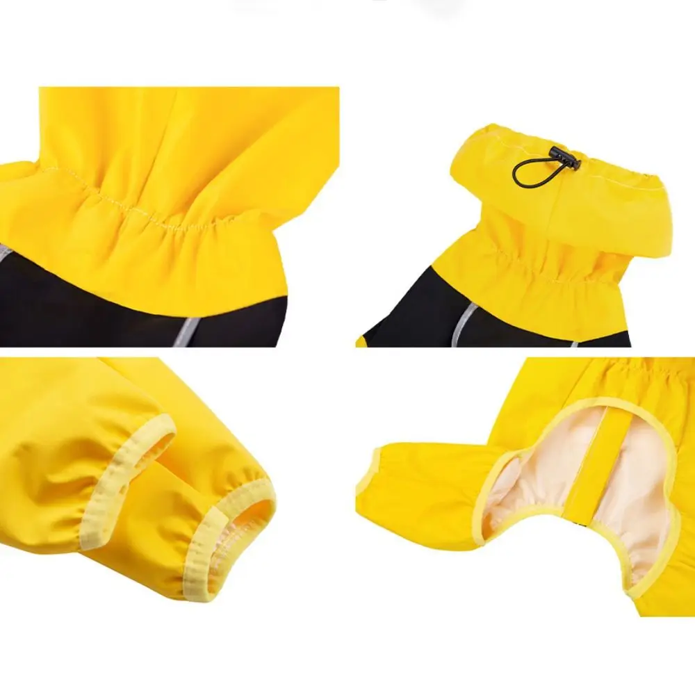 Dog Rain Overalls Reflective Dog Raincoat Adjustable Breathable Waterproof Dog Clothes Waterproof Pet Raincoat Rainy Weather
