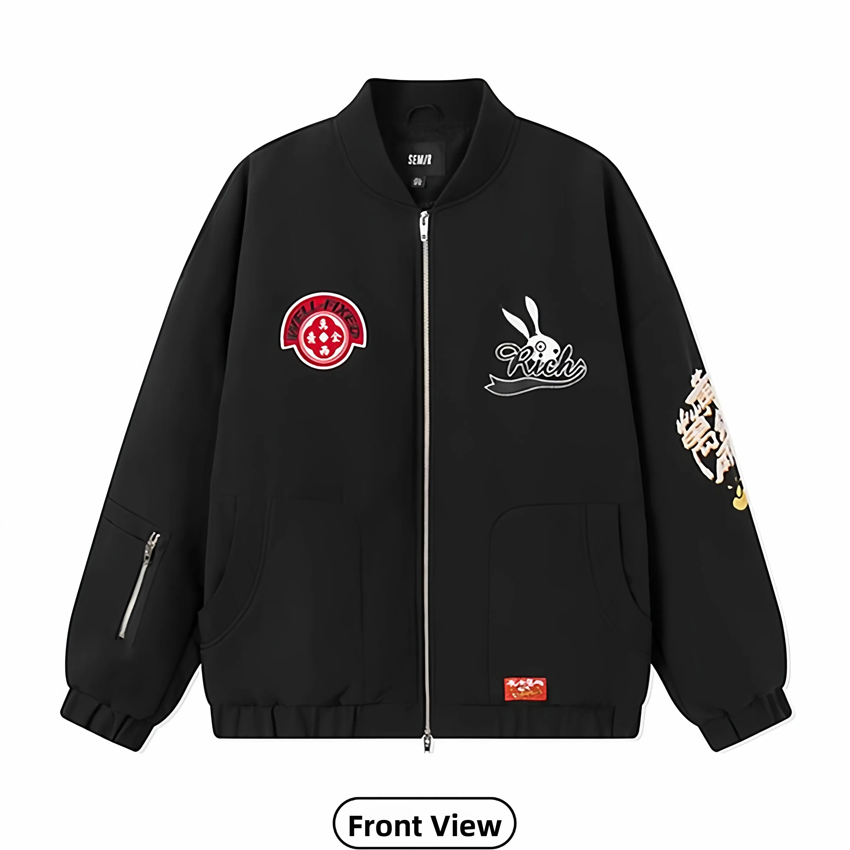 

Мужская и женская утепленная хлопковая куртка оверсайз на осень-зиму, с длинными рукавами, на молнии, теплая, в стиле бейсбольной куртки, Cleanfit