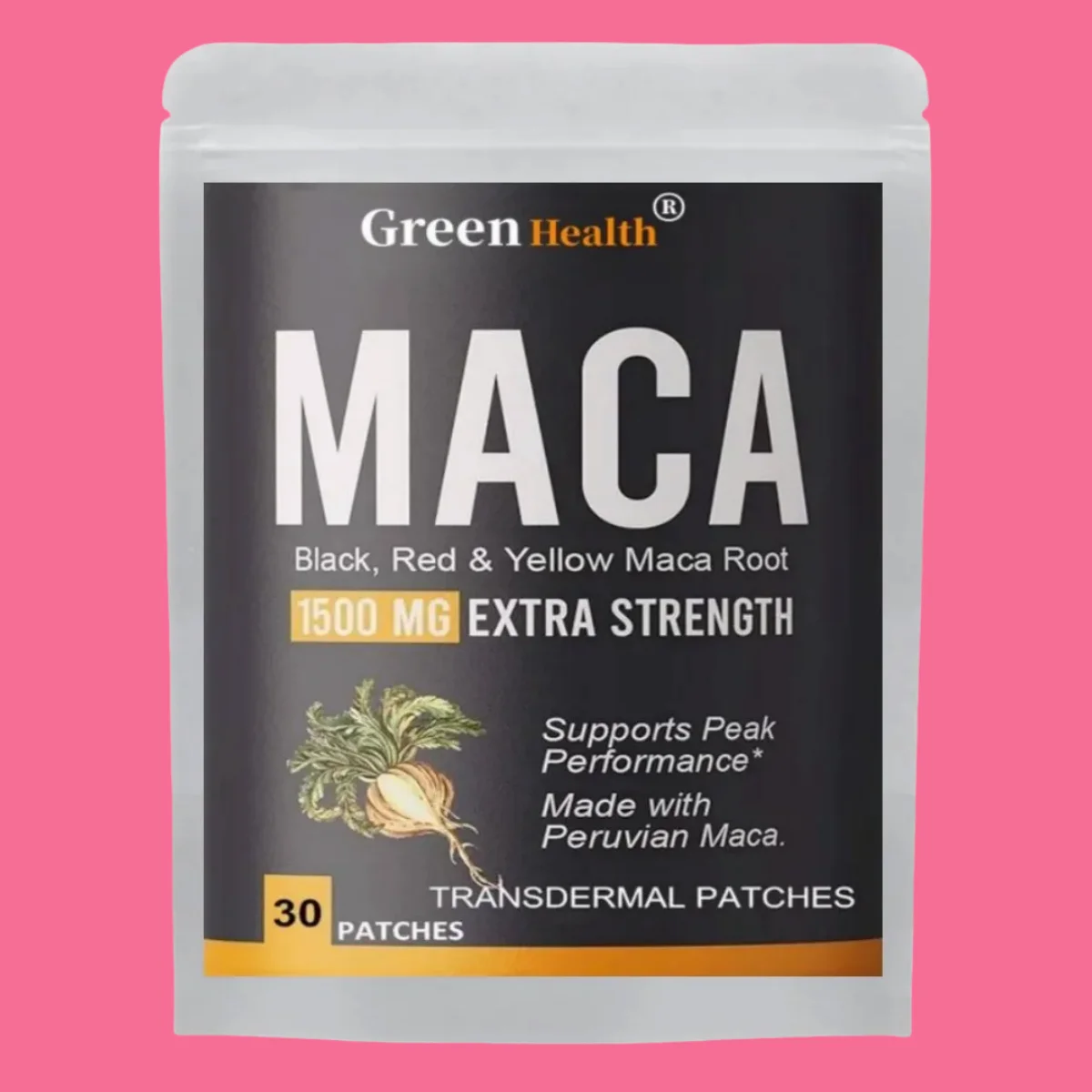 

Organic Maca Root Transdermal Patches With Black + Red + Yellow Peruvian Maca Root Extract For Men And Women 30 Patches