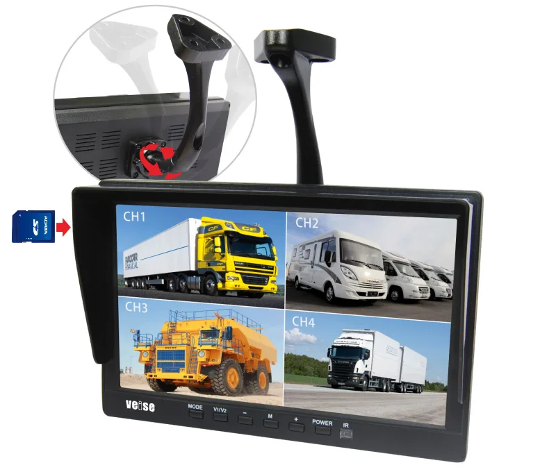 

10 Inch Ahd 4 Quad Split Monitor With DVR Horizontal/Vertical Rearview Monitor