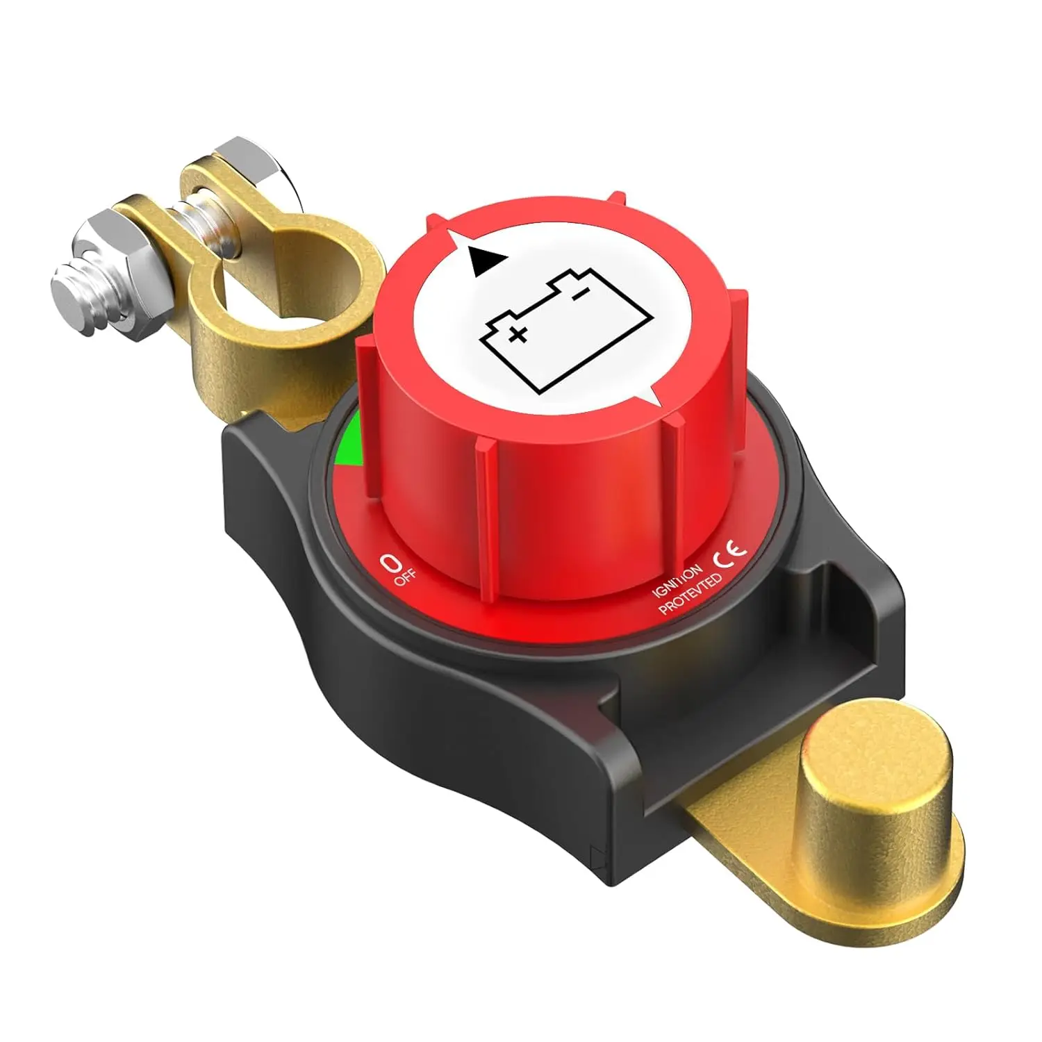 

Heavy duty top pillar battery disconnect switch 12V-48V battery cut-off switch negative switch for automotive and marine use