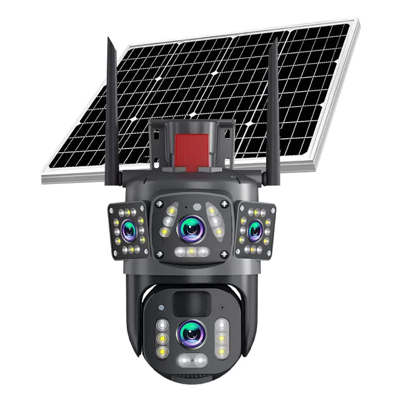 

Solar Camera 4G V360PRO Three Eyes and Two Pictures Outdoor Solar Closed Circuit Camera 1080P Card 32G