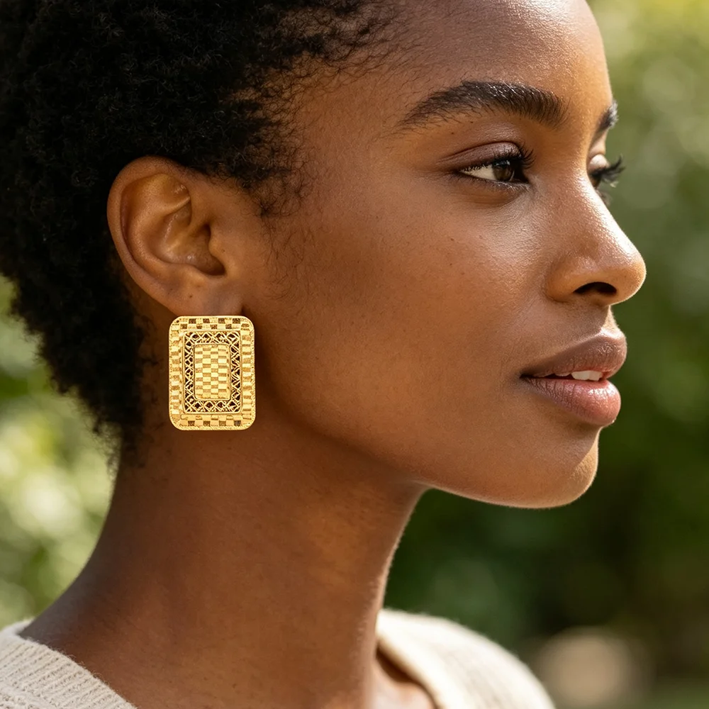 Women's 18K Gold Plated Earring & Ring Set