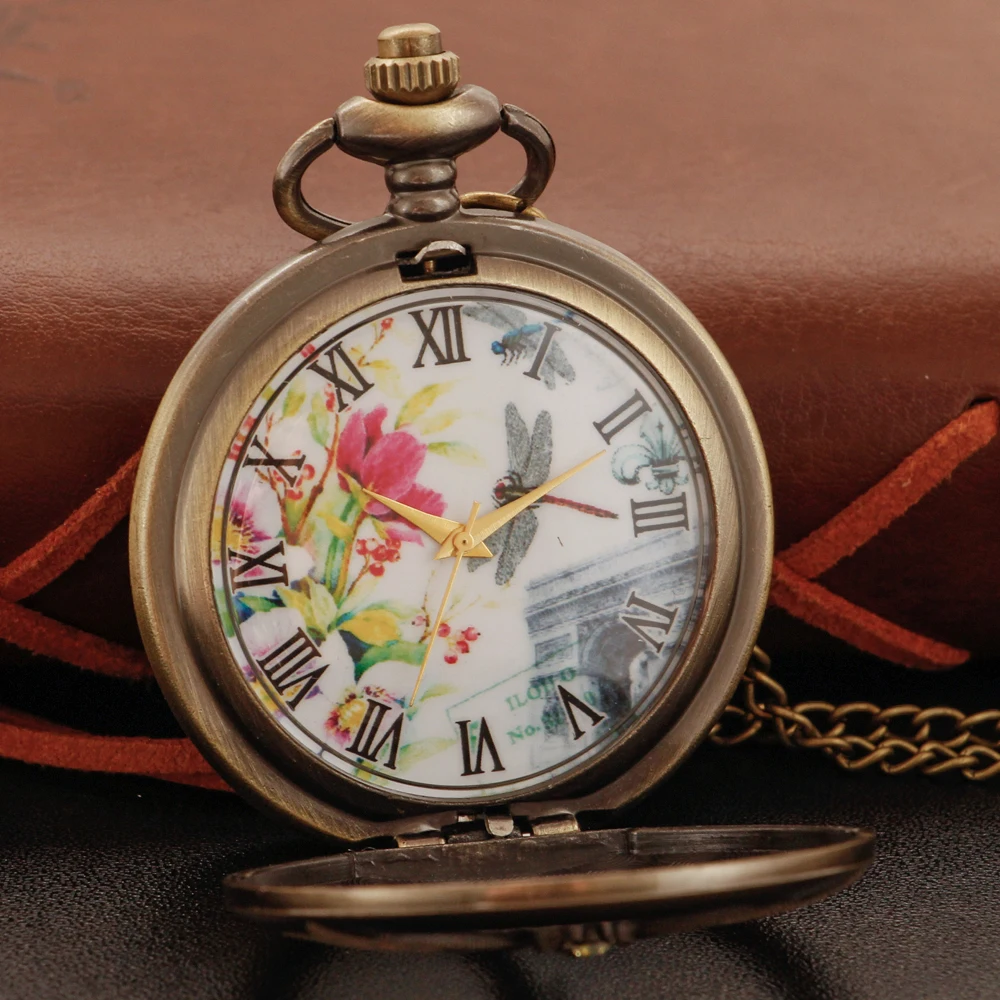 

Изысканные ретро бронзовые древние насекомые ужасы летающие насекомые кварцевые карманные часы женские девушки ожерелье часы модный подарок на день рождения