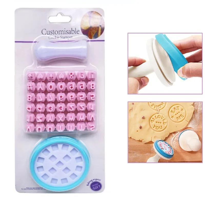 Personalized Cookie Stamp Cutters Custom Alphabet Baking Molds with Movable Type DIY Press Decorating Supplies