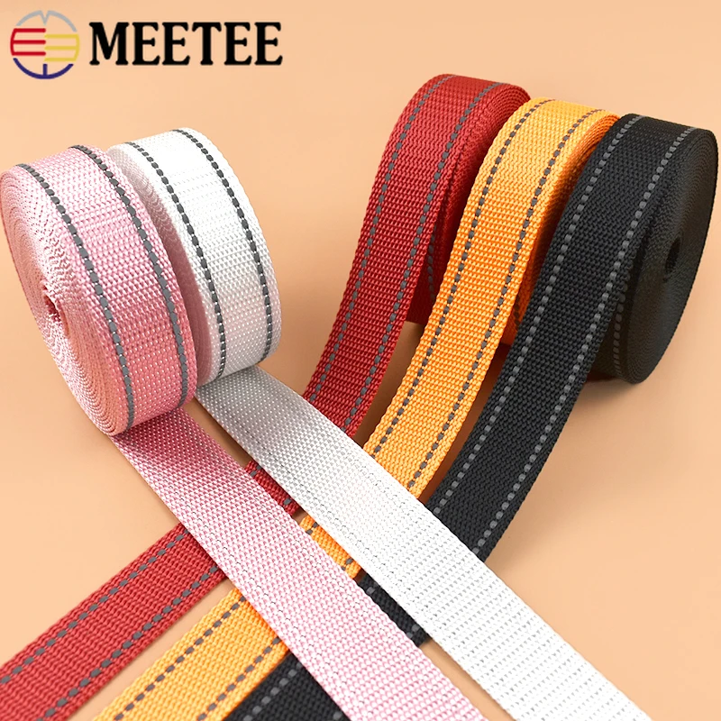 

5Meters 25mm Reflective Ribbon Webbing Tape Sewing Garment Dog Collar Bag Strap Belt Clothes Decoration Binding Band Accessories