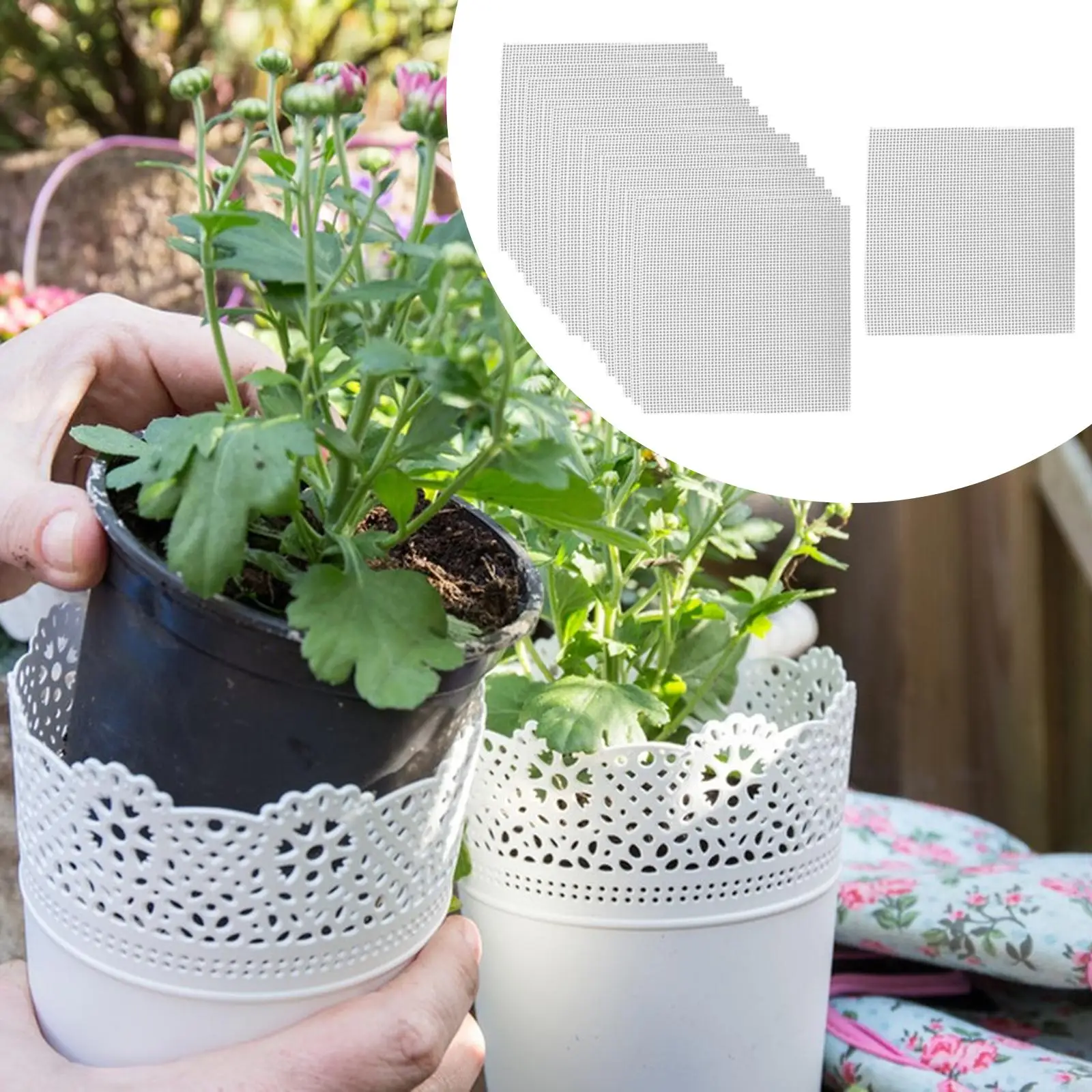 100 Pieces Bonsai Pot Mesh Pad for Horticultural Enthusiasts Outdoor Indoor