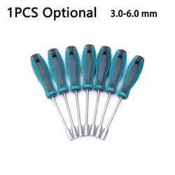 3-6mm Metal Screwdriver Hex Key Socket Screwdriver Socket Screwdriver Hand Hex Nut Key Hexagonal Screw Driver Repair-Tools