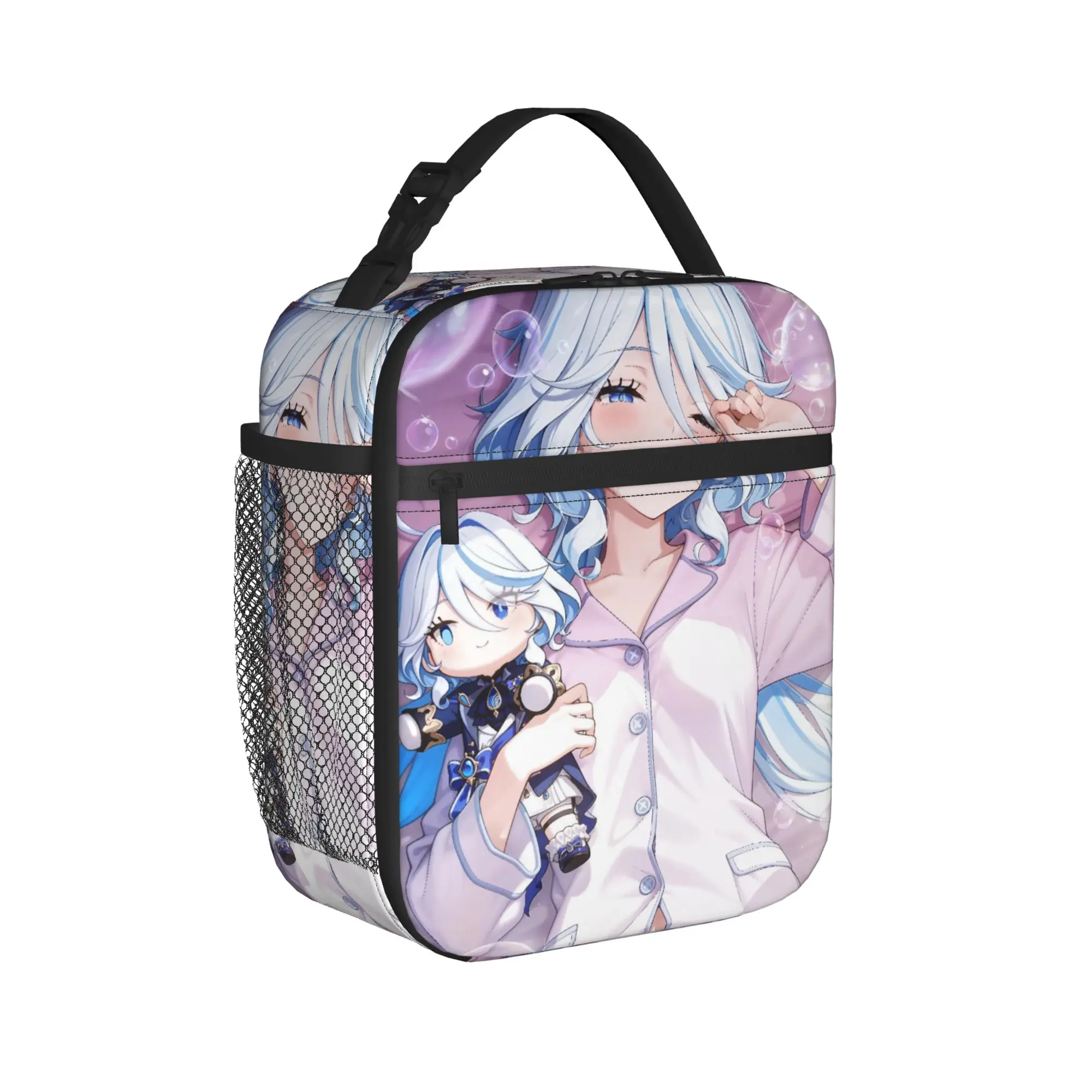 Furina Genshins Impact Thermal Insulated Lunch Bag for Picnic  Portable Food Bag Thermal Cooler Lunch Boxes