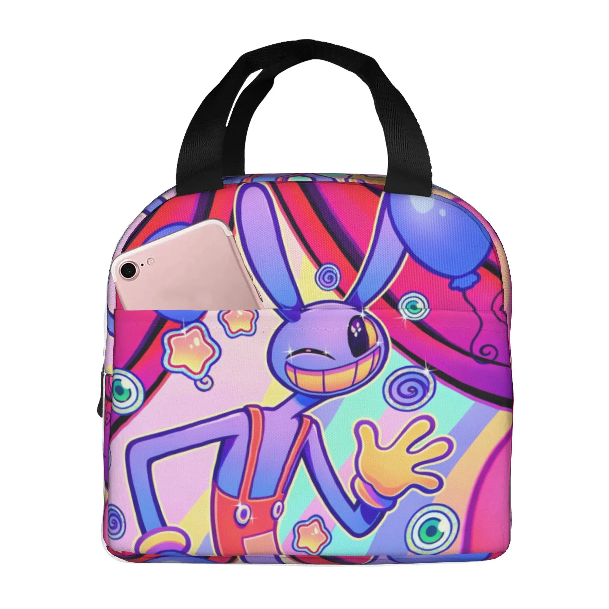Jax D-Digitals Circus Insulated Lunch Bag for Women Portable Cartoon Clown Thermal Cooler Lunch Box Beach Camping Travel