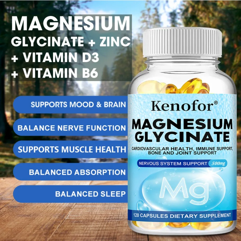 High Absorption Magnesium Capsules 500mg - Helps with Stress, Muscle, Sleep, Joints, Bones, Immune and Cardiovascular Health
