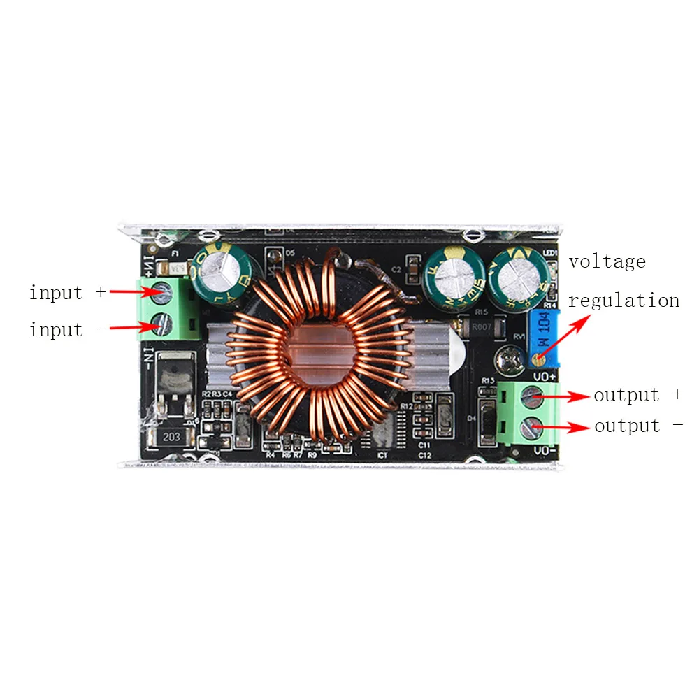 12V 24V 36V 48V 60V 72V 86 90V to 1.5V-60V Step-down Power Supply Module Voltage Regulator Board 100W 6A DC-DC Buck Converter
