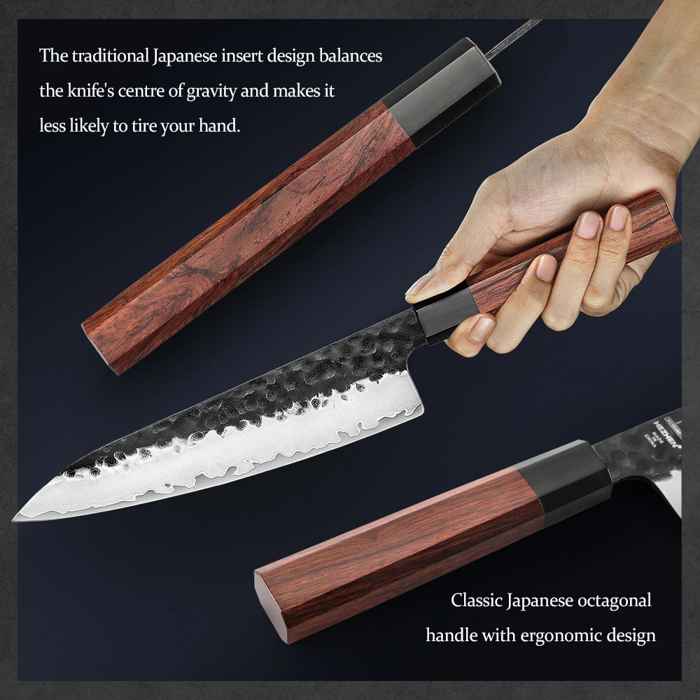 HEZHEN 8.5 Inches Chef Knife Three-layer Composite Steel Stainless Steel High Quality Cook Knife Kitchen Knives Razor Sharp