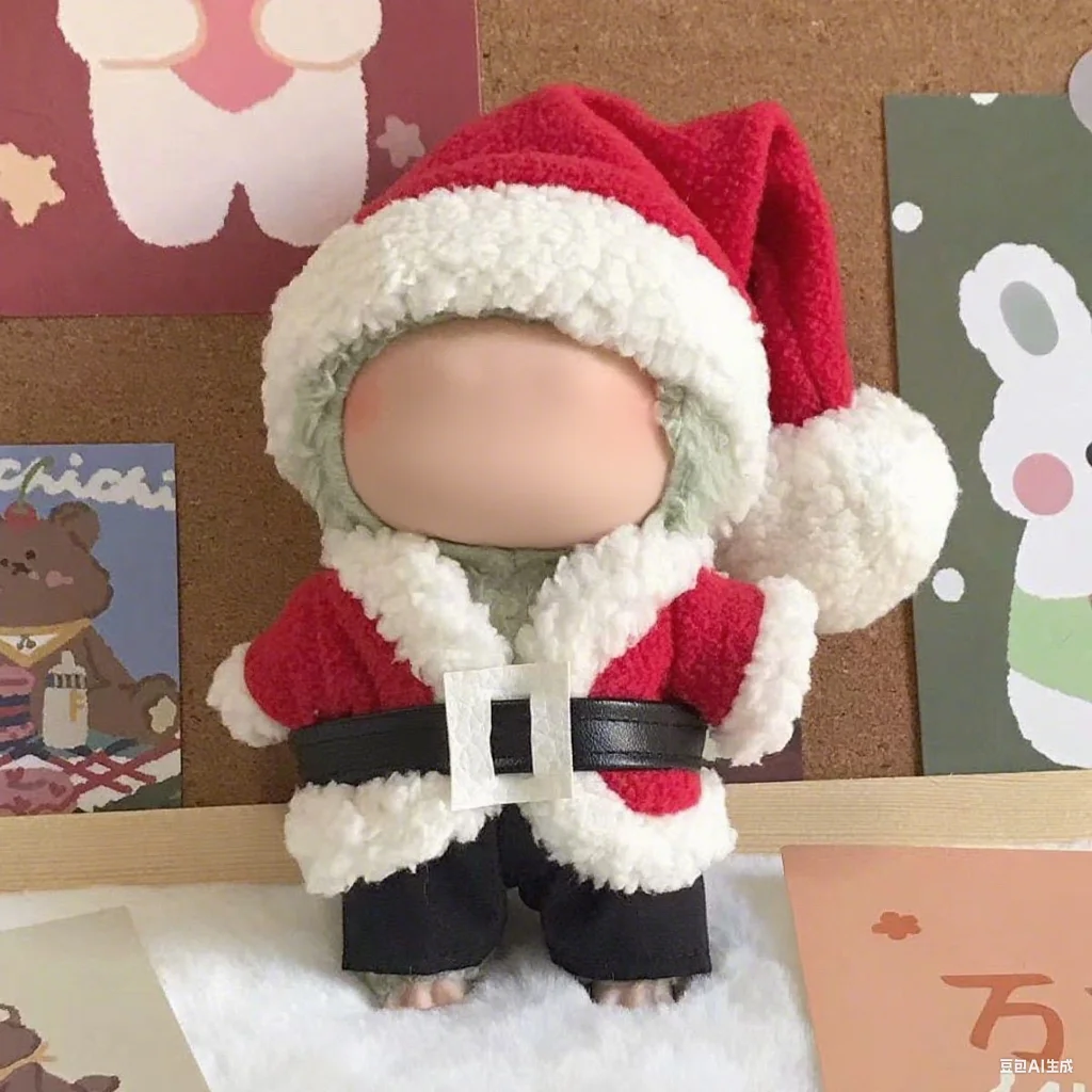 

Одежда для кукол аниме для куклы Labubu 17 см, дизайнерский роскошный рождественский комплект Санта-Клауса, тканевая игрушка, одежда для куклы Labubu, аксессуары