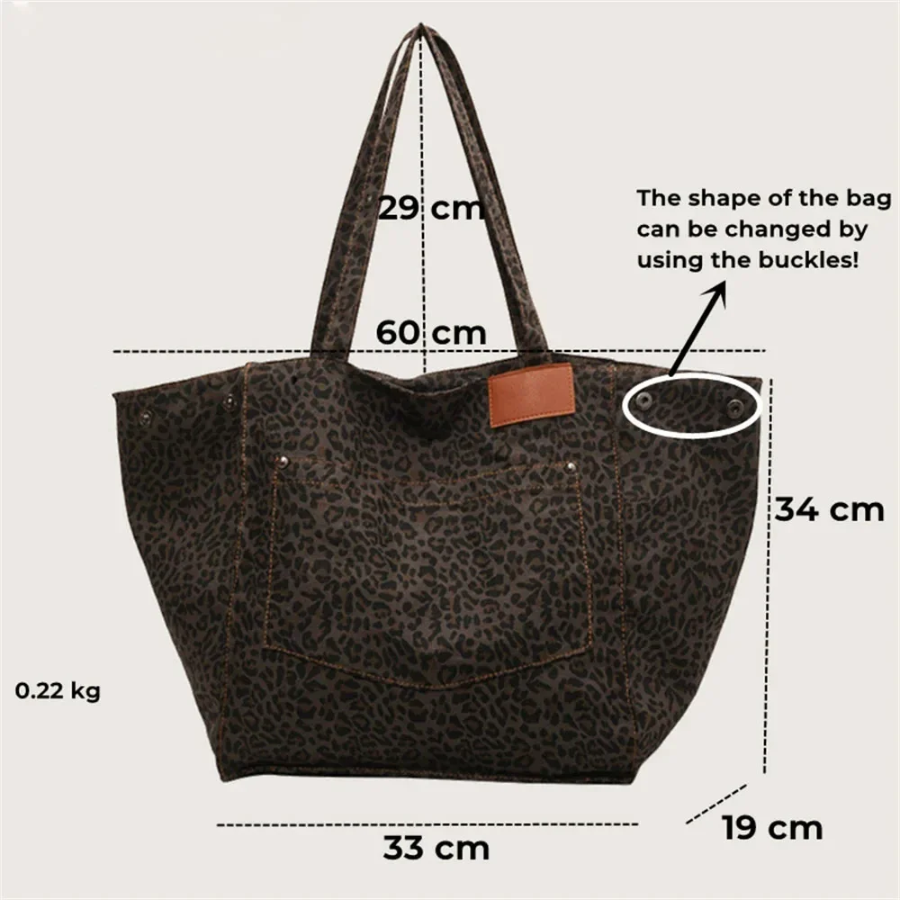 Leopard Side Bag for Ladies Tote Reusable Shopping Foldable Supermarket Women Hand Bag with Free Shipping Low Price Big Canvas