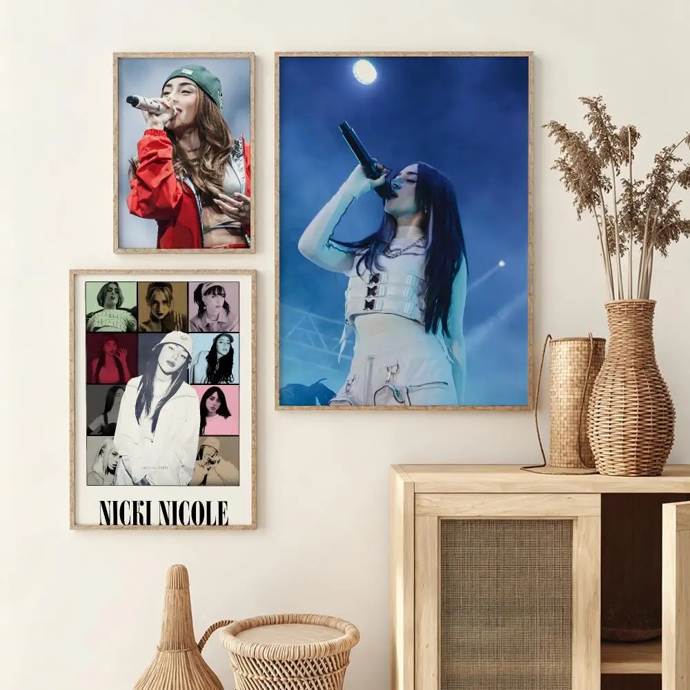 Singer N-Nicki Nicole Poster Wall Stickers HD Painting Self Adhesive Art Vintage Decals for Living Room Home Bedroom Decor