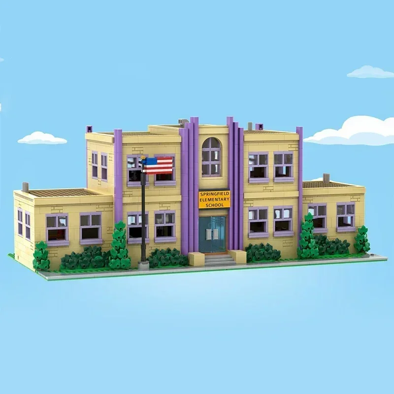 Moc 빌딩 벽돌 스프링 필드 건축 모델 기술 모듈 형 블록 도시 스트리트 뷰 장난감 DIY 세트 조립 크리스마스 선물