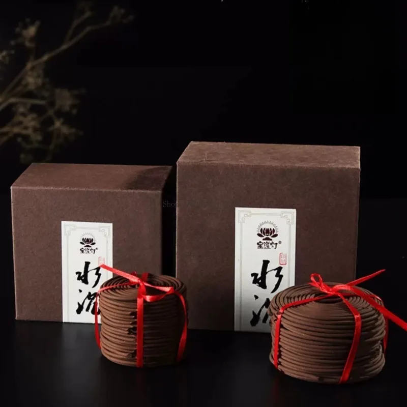 4 Hours 40 Rings High Oil Natural Indonesian Water Agarwood Coil Incense Household Indoor Worship Buddha Offerings Aromatherapy