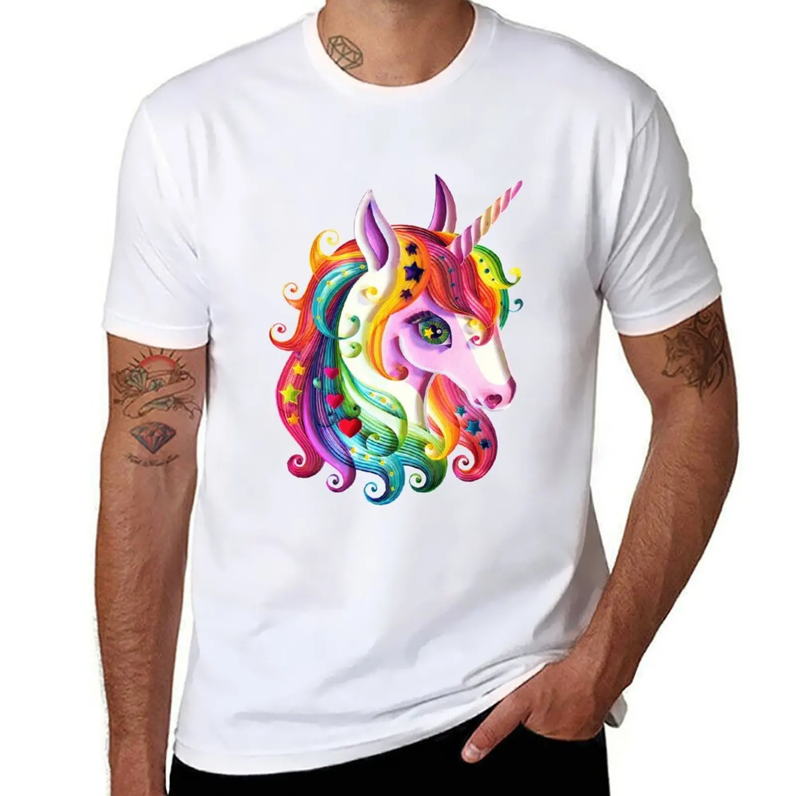 

Unicorn of colored ribbons T-Shirt t shirts for man graphic vintage mens graphic t shirts T-Shirt