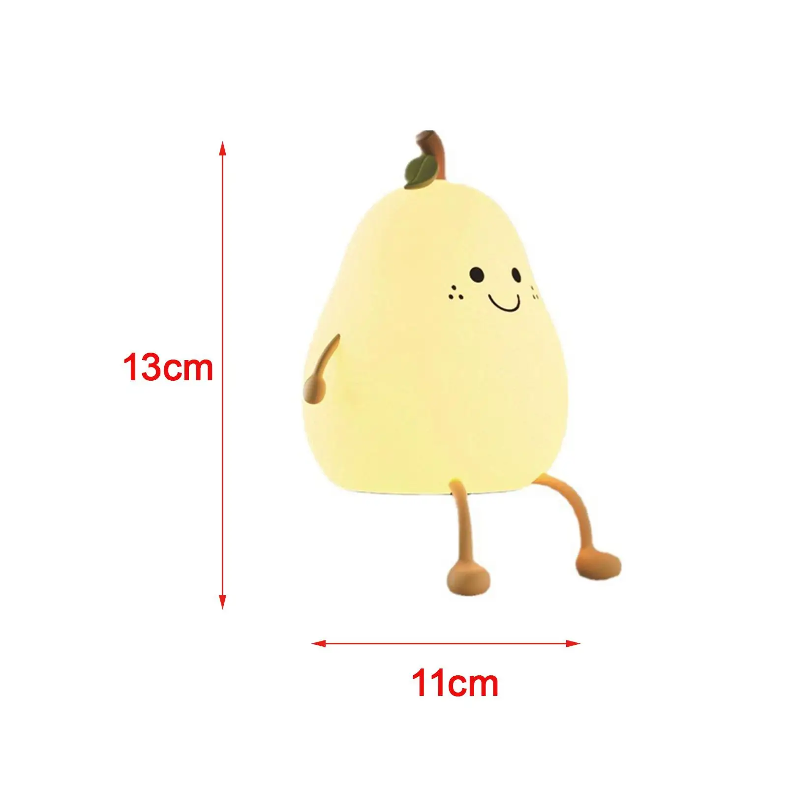 Colorful Smile Pear Shape Silicone LED Night Light Table Lamp Rechargeable