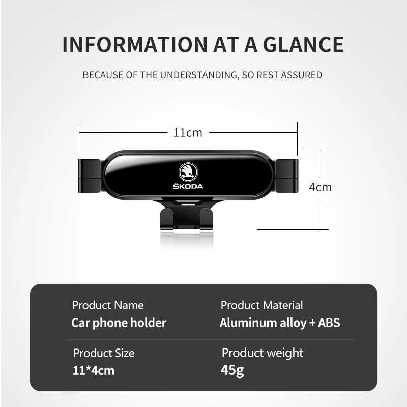 Car Mounted Retractable Phone Holder With Ventilation Opening For Skoda Octavia 2 3 Rapid Kodiaq Karoq Fabia Kamiq Superb - view 6