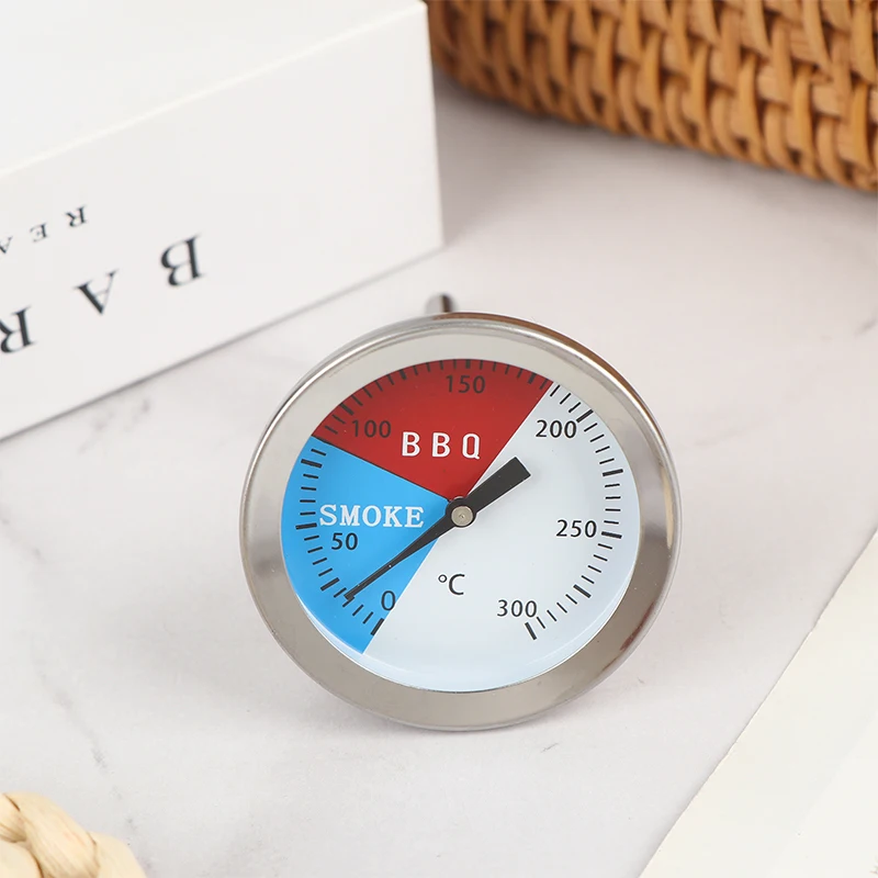 300°C Degrees BBQ Smoker Oven Thermometer Stainless Steel Grill BBQ Thermometer Instruments 50mm Barbecue Temperature Gauge