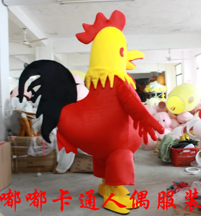 Rooster Mascot Costume Cock Costume Halloween Carnival Christmas Party Funny Animal Chicken Mascot Clothing Adult Size