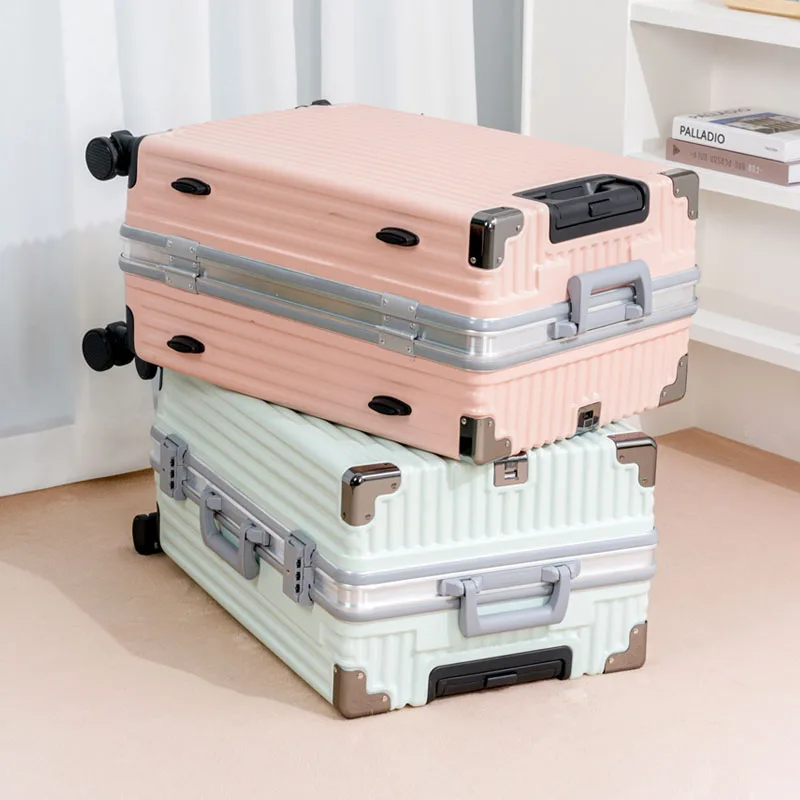 حقيبة عصرية بإطار من الألومنيوم 20/22/24/ 26 في حقيبة تروللي بعجلات بدون سحاب مع عجلات دوارة وأمتعة قفل مجمع #4