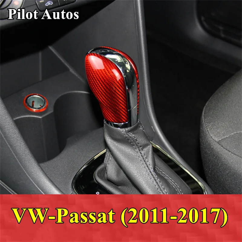 

Rear Carbon Fiber Car Gear Shift Knob Cover Trim Sticker For VW Volkswagen Passat 2011 2012 2013 2014 2015 2016 2017