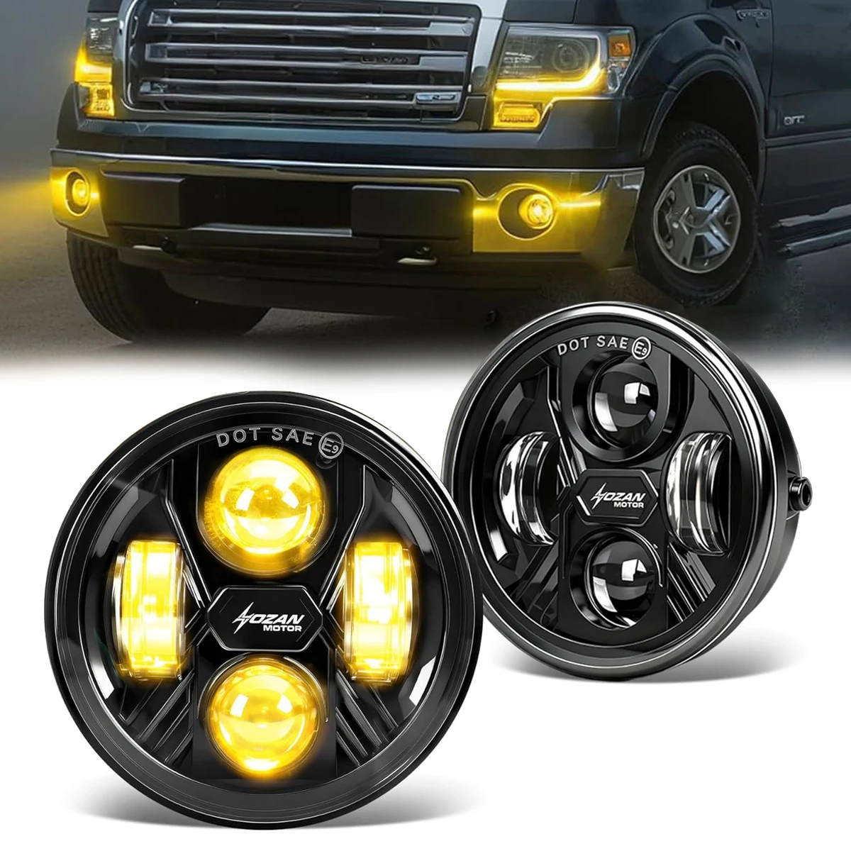 White/Amber LED Fog Light Front Bumper Driving Work Light for 2006 2007 2008 2009 2010 2011 2012 2013 2014 Ford F150 Accessories