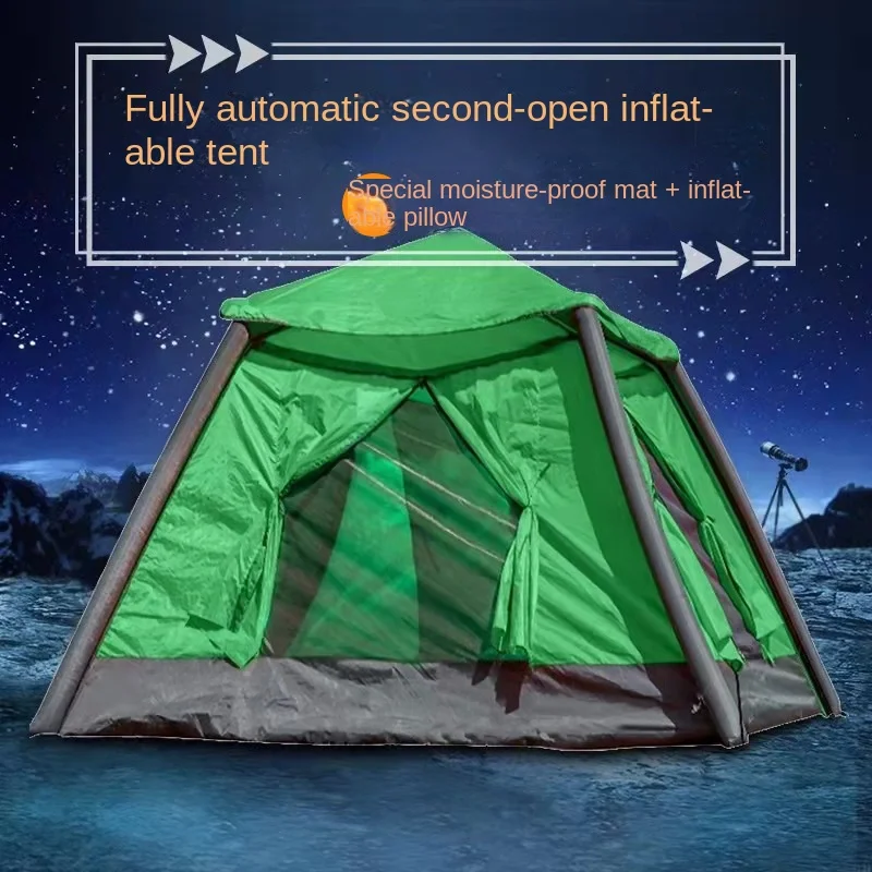 Outdoor camping tent portable automatic pop-up no-pitch UV resistant rainproof camping tent inflatable tent