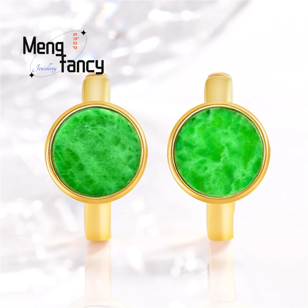 

High-End Natural Burmese A-Grade Jade Flower Blue Earrings, Ice Type Jade, Fashionable S925 Silver-Set Earrings For Women Luxury