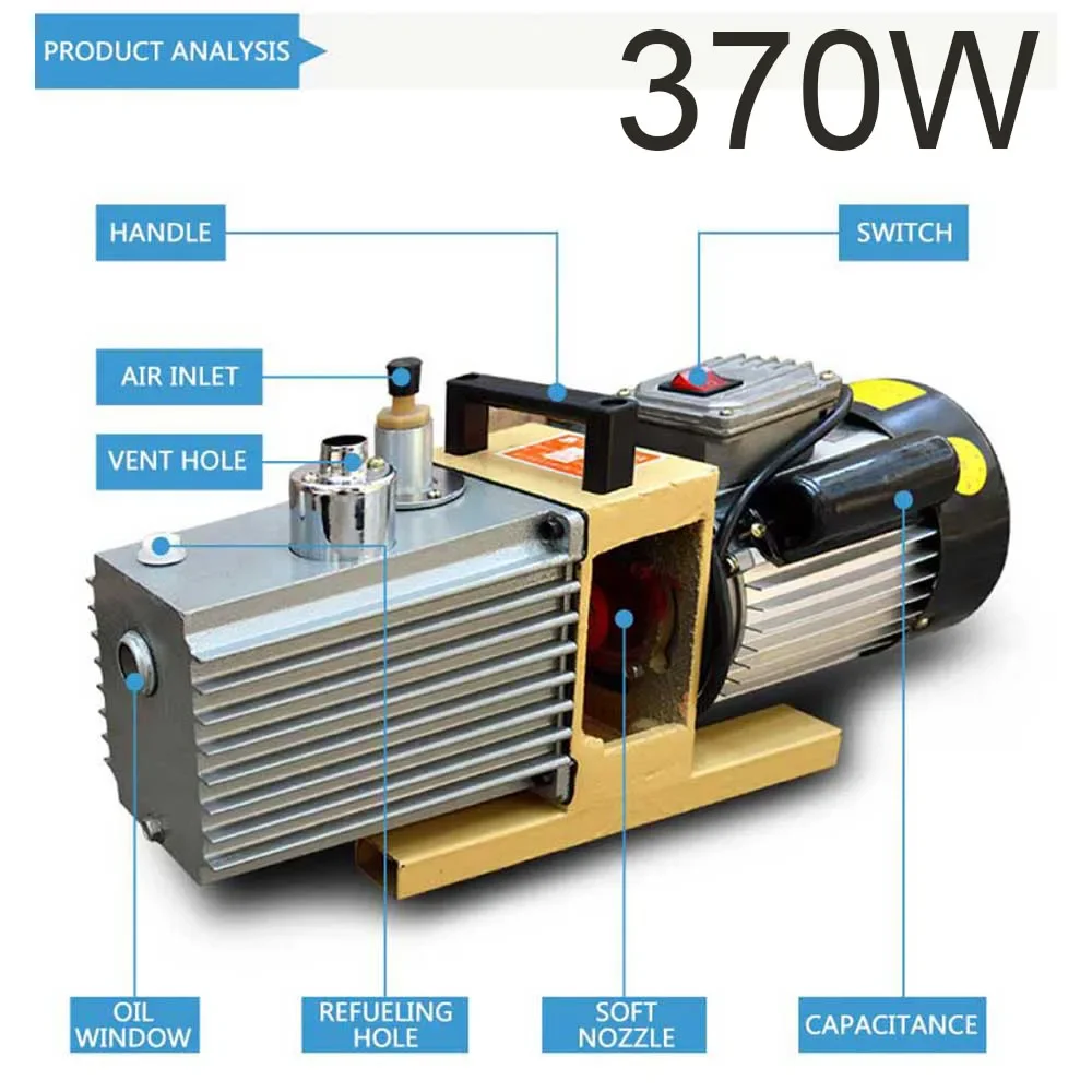 370w Direct Connected Bipolar Rotary Vane Vacuum Pump Air Pump Repair Air Conditioning Refrigerator Laboratory Vacuum Pump 2XZ-2