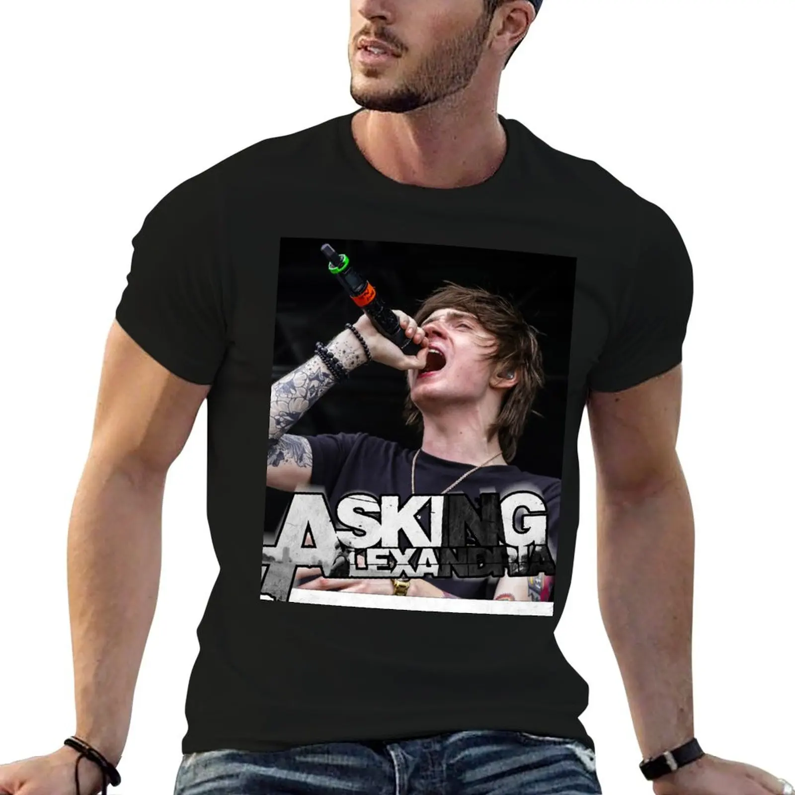 Camiseta Asking Alexandria - The Black - Denis Stoff, camiseta de algodón para hombre, paquete de camisetas de algodón para hombre