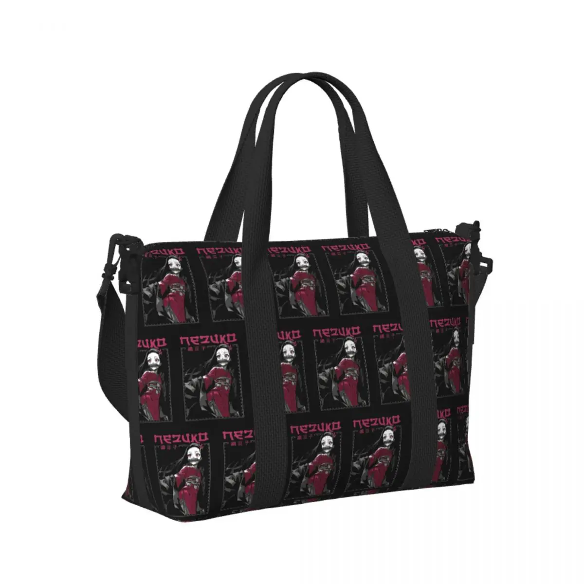 

Nezuko Kimono Demon Slayer Kimetsu No Yaiba Anime Beach Travel Bag Tote Bags for Gym Sport Women Shopping Duffle Shoulder Bag